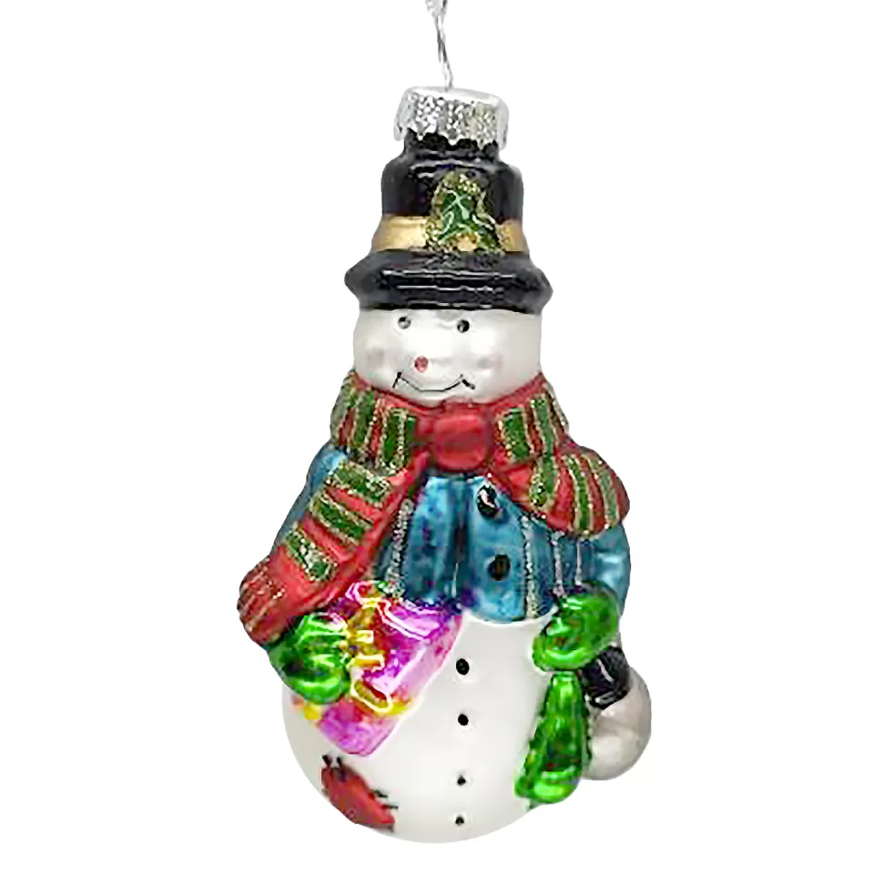 Christmas Forever ORN GLASS SNOWMAN 5.5″ WHITE/MULTI