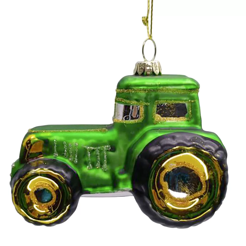 Christmas Forever ORN GLASS TRAIN 3.5″ GREEN SHINY