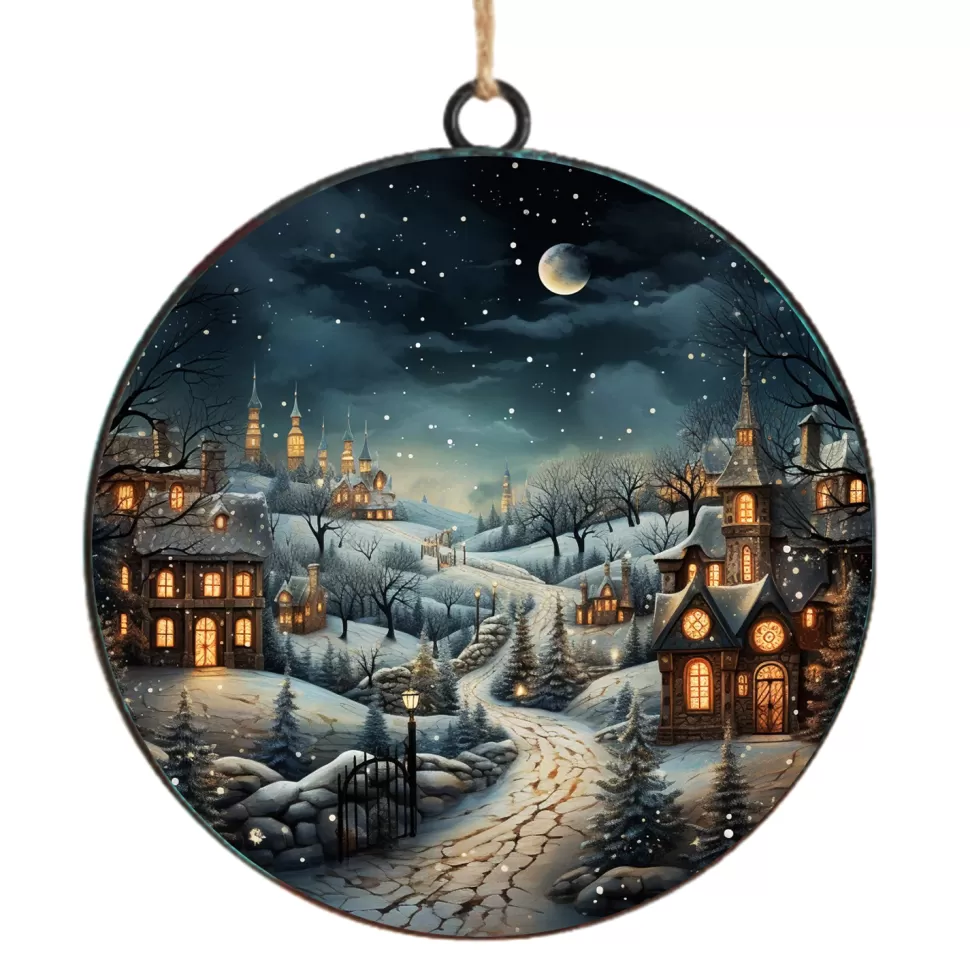 Christmas Forever ORN METAL DISC 4″ CHRISTMAS EVE