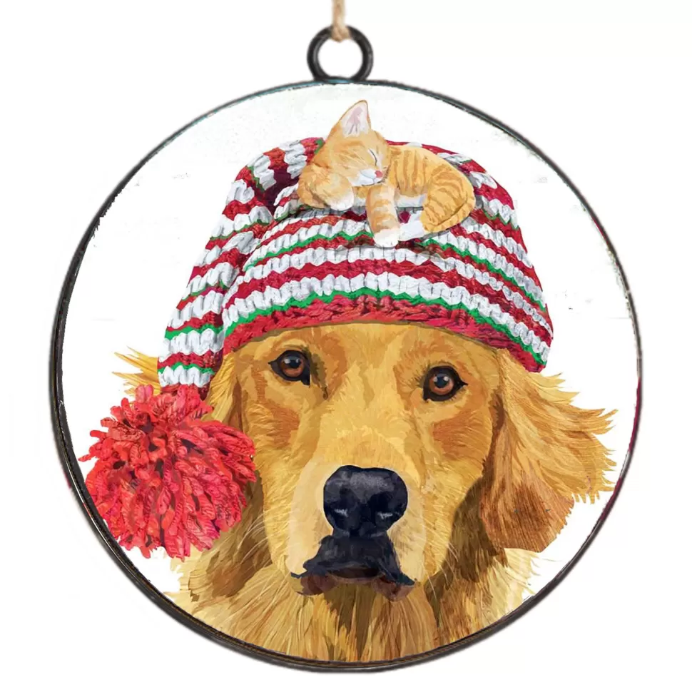 Christmas Forever ORN METAL DISC 4″ DOG