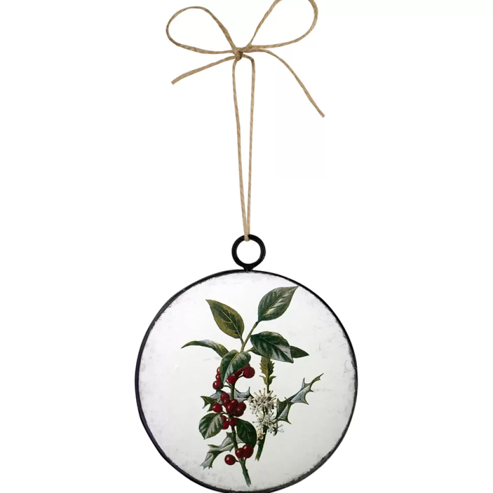 Christmas Forever ORN METAL DISC 4″ W/HOLLY BERRY PRINT