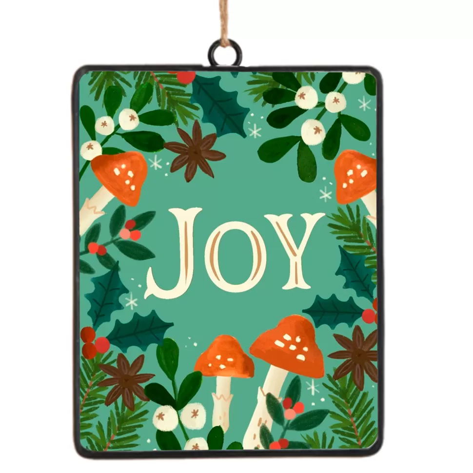 Christmas Forever ORN METAL RECTANGULAR DISC 6″ “JOY”