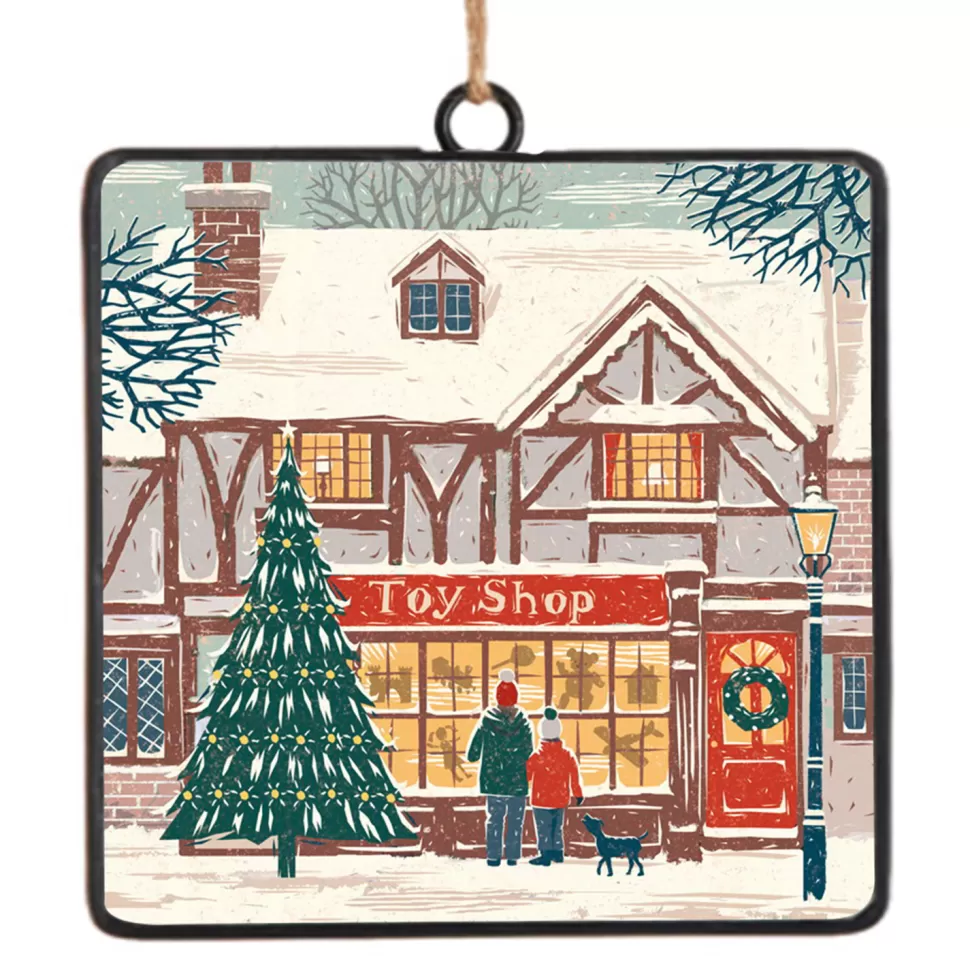 Christmas Forever ORN METAL SQUARE DISC 4″ TOY SHOP