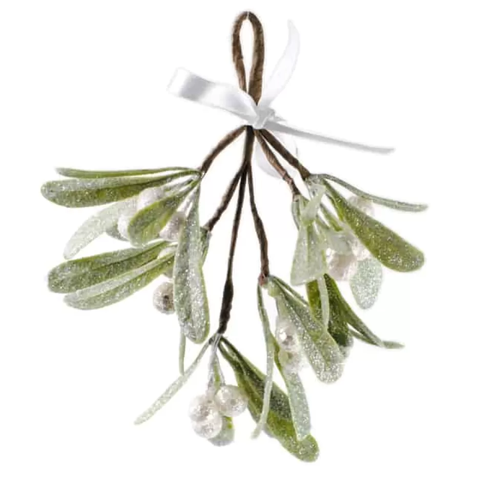 Christmas Forever ORN MISTLETOE 8″ HANGING W/ GLITTER