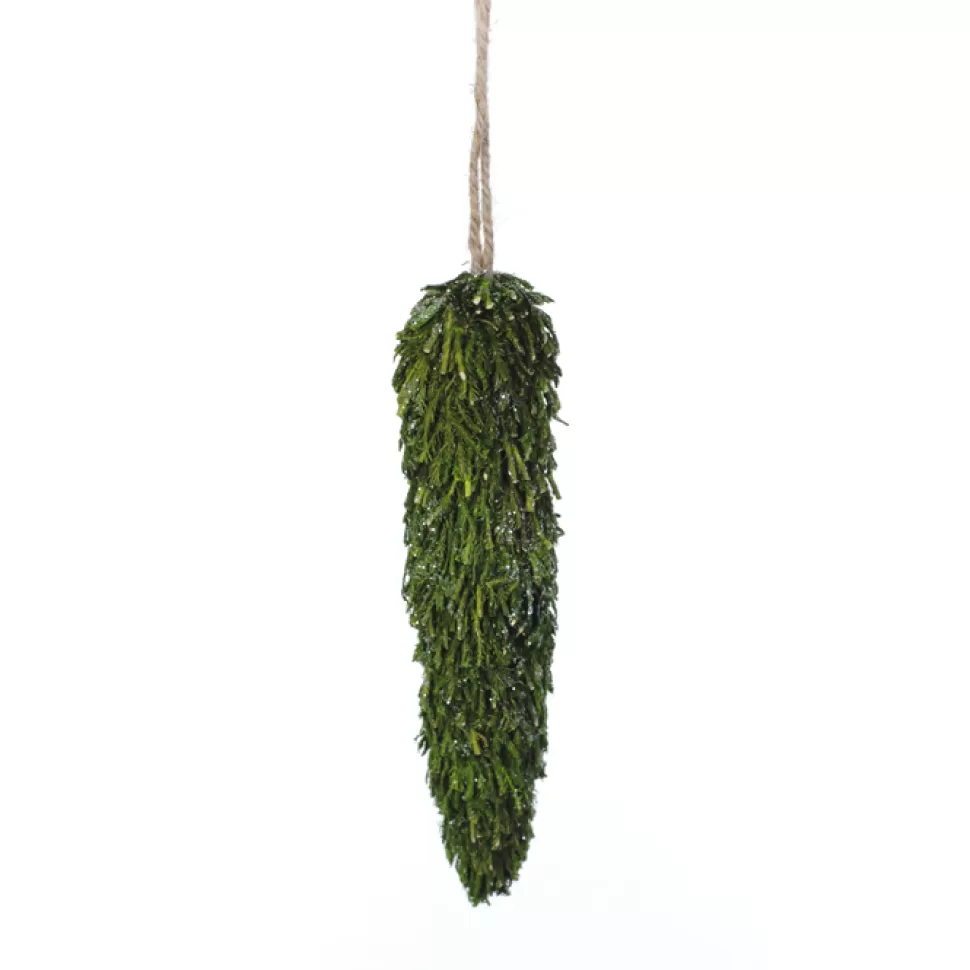 Christmas Forever ORN NAT. CONE 8″ MOSS GREEN W/ GLTR