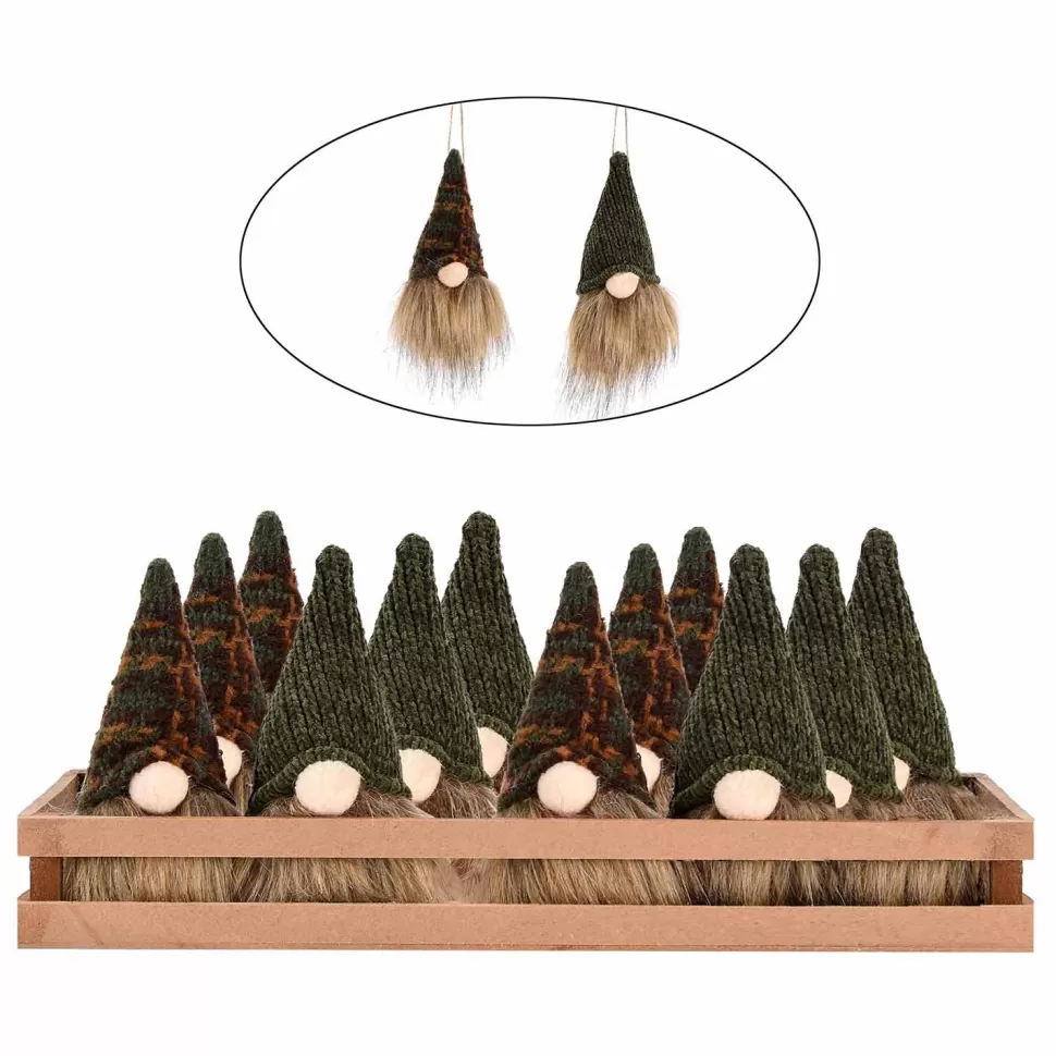Christmas Forever ORN PLUSH GNOME 7″ DARK GREEN/ BROWN 2/S IN DISPLAY BOX