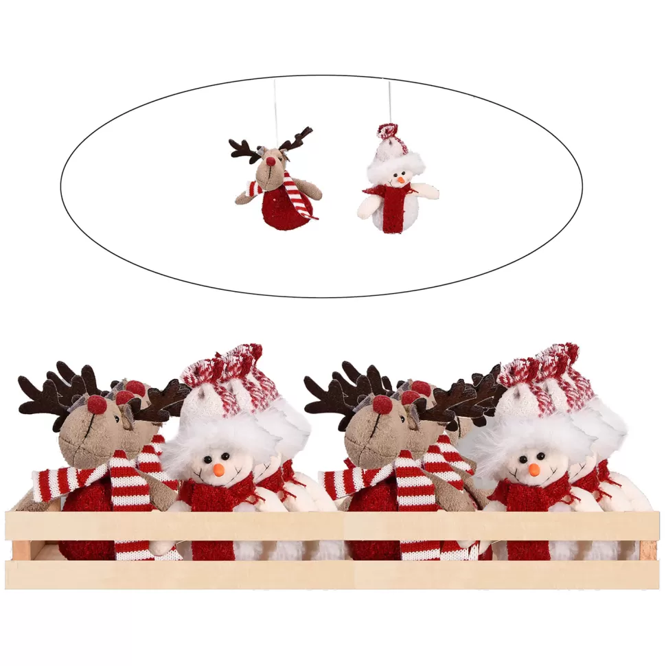 Christmas Forever ORN PLUSH SNOWMAN | MOOSE 5.5″ W/ RED | RED/WHITE SCARF 2/S IN DISPLAY BOX