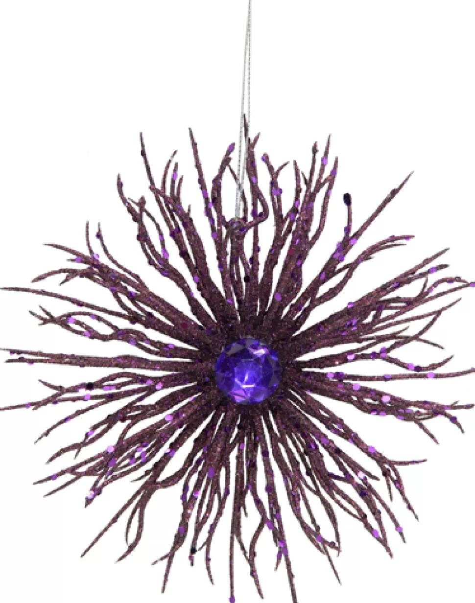 Christmas Forever ORN PURPLE FIREWORK 7.5″ W/GLTR & JEWEL