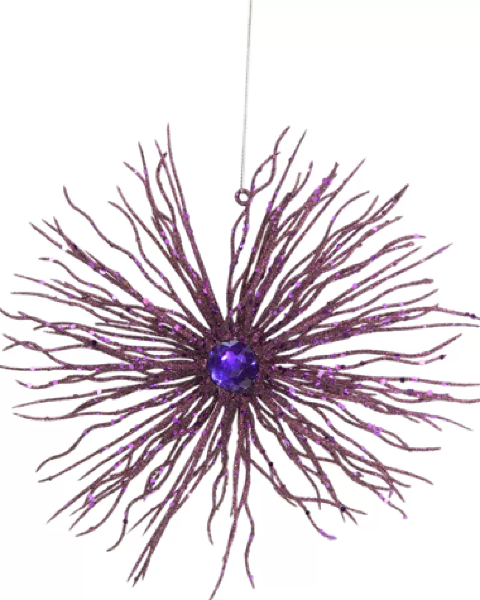 Christmas Forever ORN PURPLE FIREWORK 9.5″ W/GLTR & JEWEL