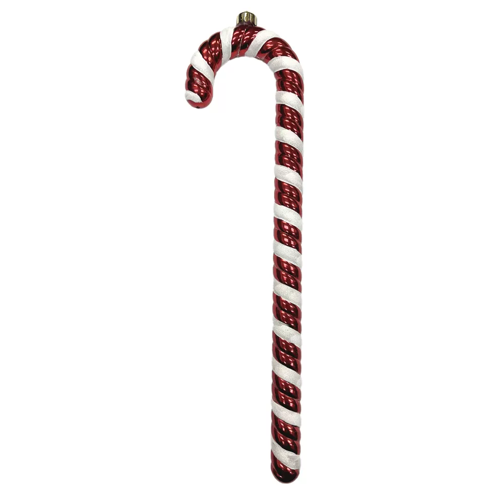 Christmas Forever ORN RED/WHITE CANDY CANE 15″ W/ WHITE GLITTER