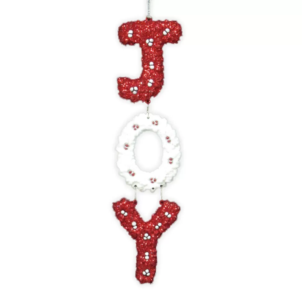 Christmas Forever ORN RED/WHITE JOY 7.5″W/ GLTR.