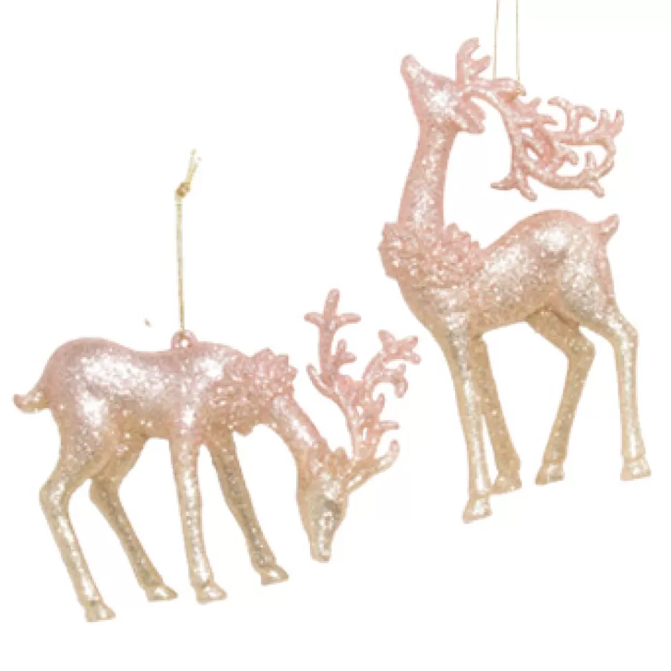Christmas Forever ORN ROSE GOLD DEER 3.25″ & 5.5″ 2 TONE GLTR. 2/S