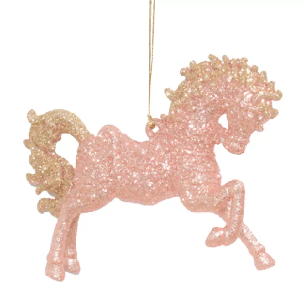 Christmas Forever ORN ROSE GOLD HORSE 4″ ROSE GOLD 2-TONE GLTR.