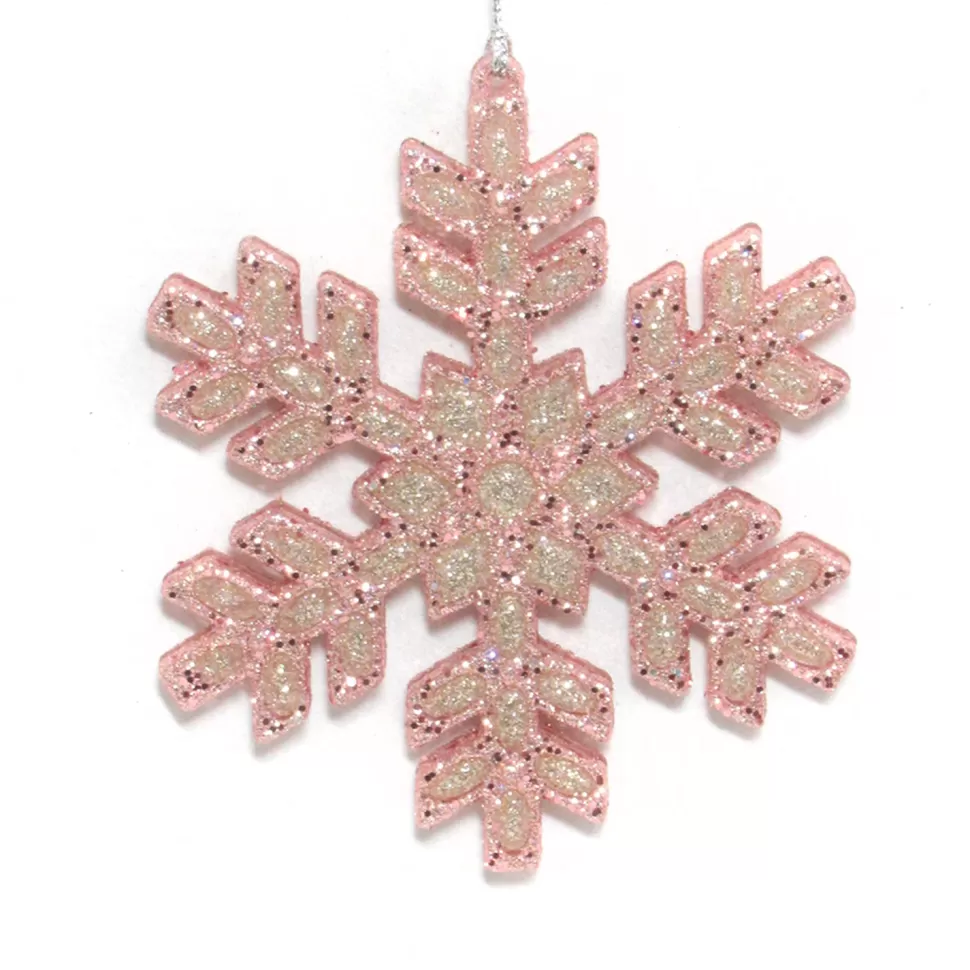 Christmas Forever ORN ROSE GOLD SNOWFLAKE 4.5″ W/ GLITTER