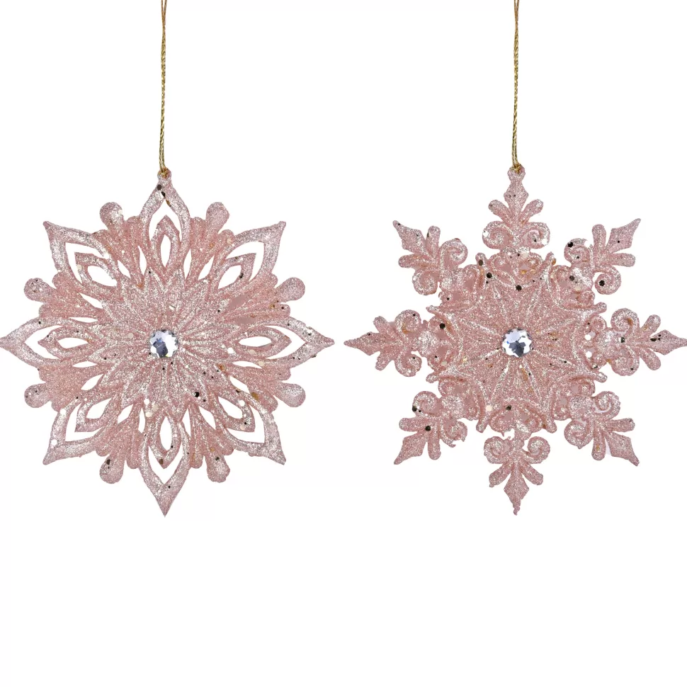 Christmas Forever ORN ROSE GOLD SNOWFLAKE 5.5″ W/LT. COPPER GLITTER & JEWEL 2/S