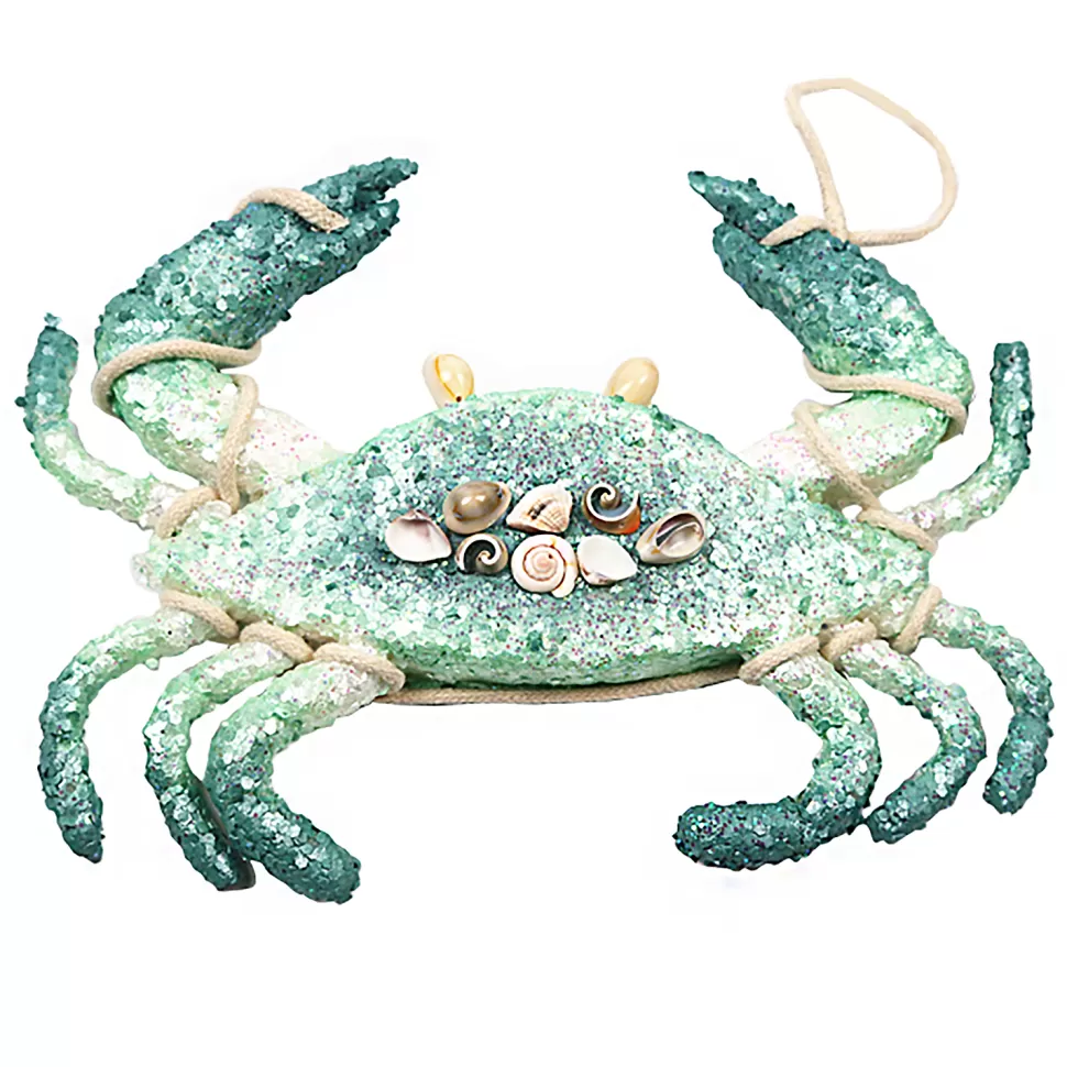 Christmas Forever ORN SEA CRAB 12″ BLUE W/ BEADS, SEQUINS, GLITTER