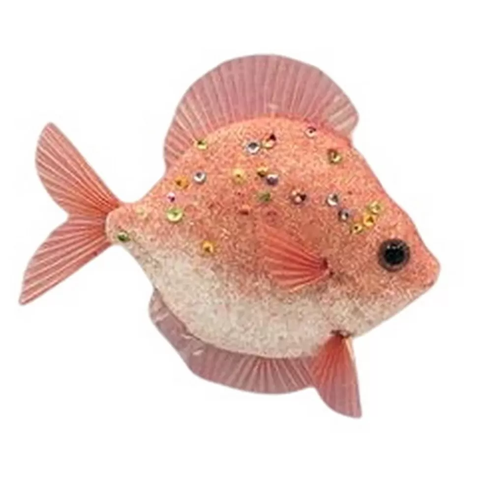 Christmas Forever ORN SEA POLY FOAM FISH 4.5″X5″ SALMON W/ GLITTER & SEQUINS
