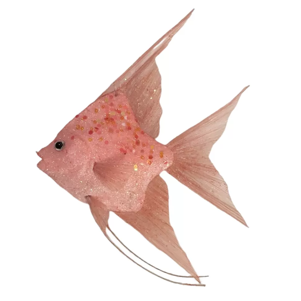 Christmas Forever ORN SEA POLY FOAM FISH 7″ X9.5″ CORAL W/ GLITTER & SEQUINS