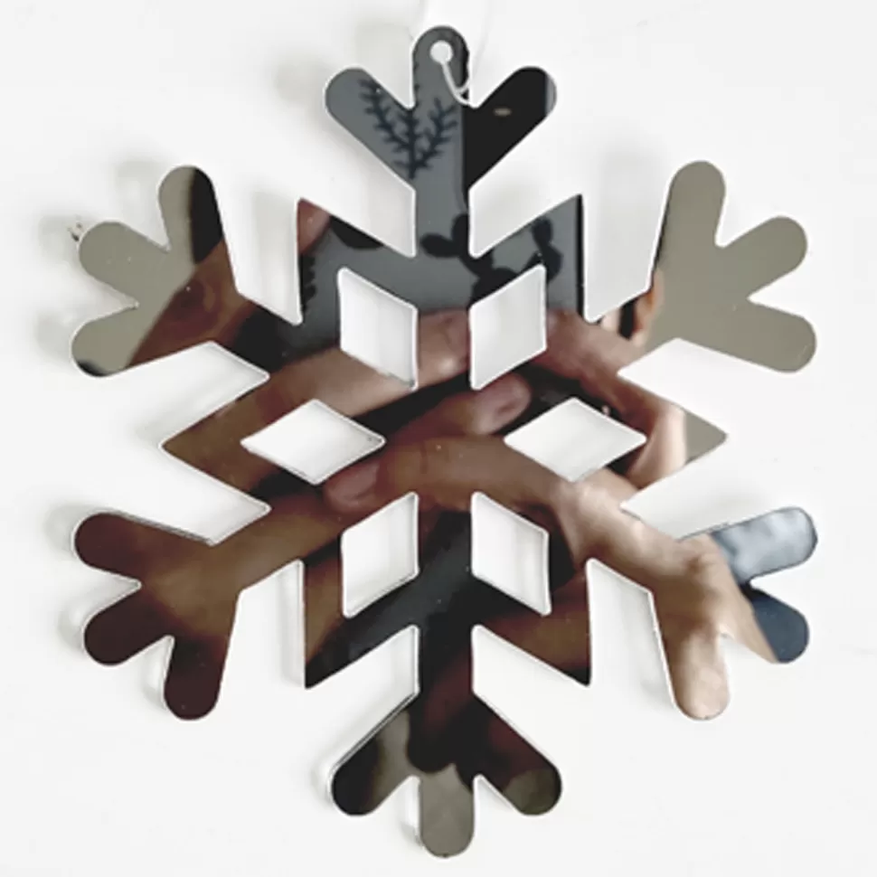 Christmas Forever ORN SILVER SNOWFLAKE MIRROR 4″