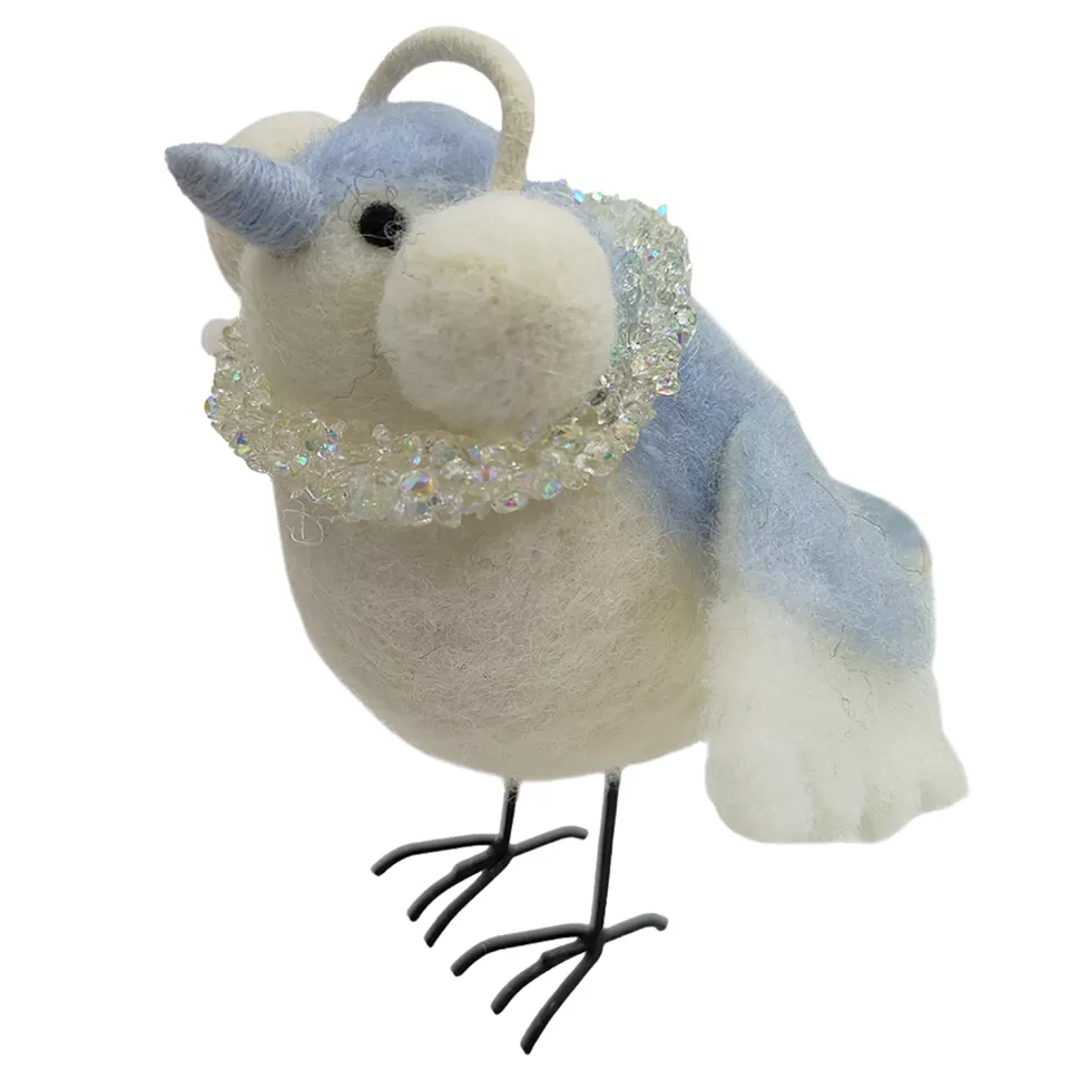 Christmas Forever ORN STANDING BIRD W/ EARMUFFS 5.5″ WHITE