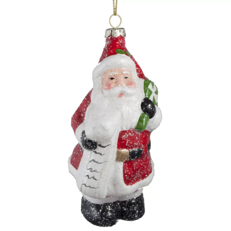 Christmas Forever ORN VINTAGE SANTA 5″ RED W/LIST