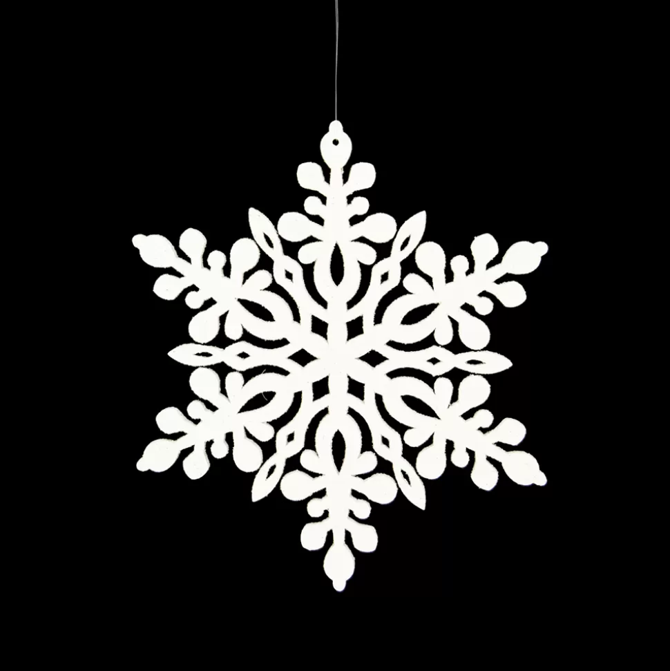 Christmas Forever ORN WHITE SNOWFLAKE 6″ W/ WHT GLTR