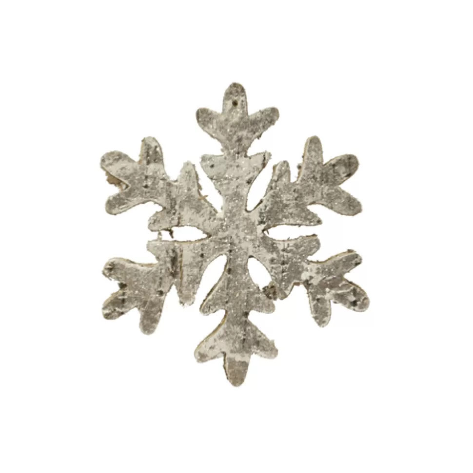 Christmas Forever ORN WOODEN SNOWFLAKE 6″ WOOD/BIRCH LOOK W/ GLTR