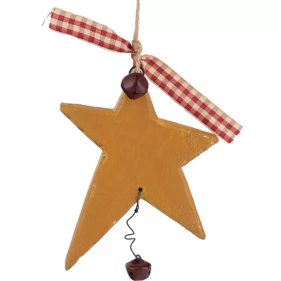 Christmas Forever ORN WOODEN STAR 4″ BROWN