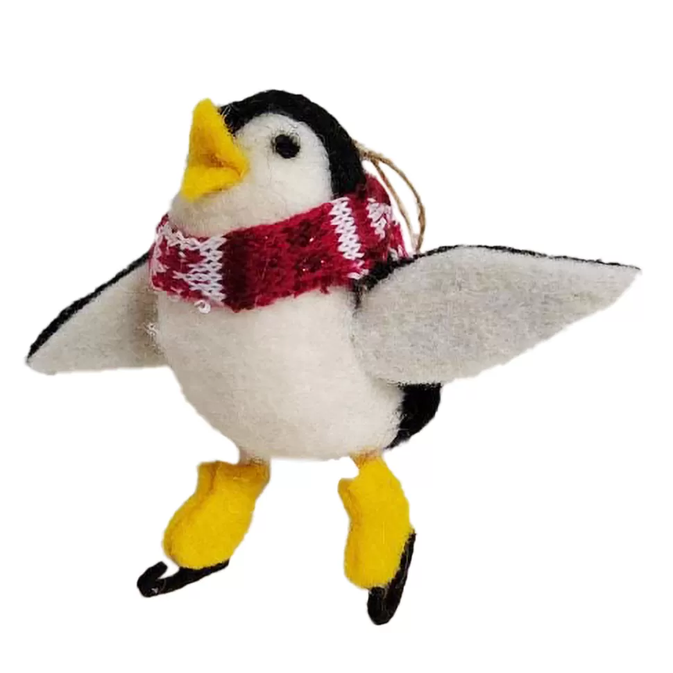 Christmas Forever ORN WOOL PENGUIN 4″ SKATING
