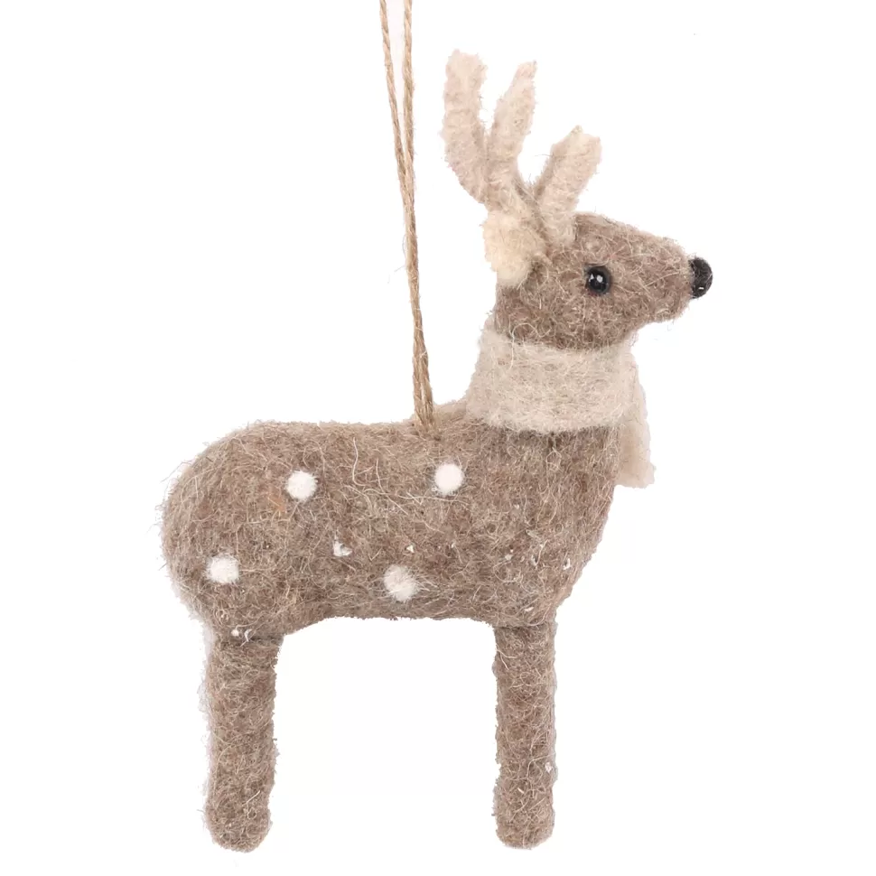 Christmas Forever ORN WOOL REINDEER 5.5″ BROWN W/ SCARF