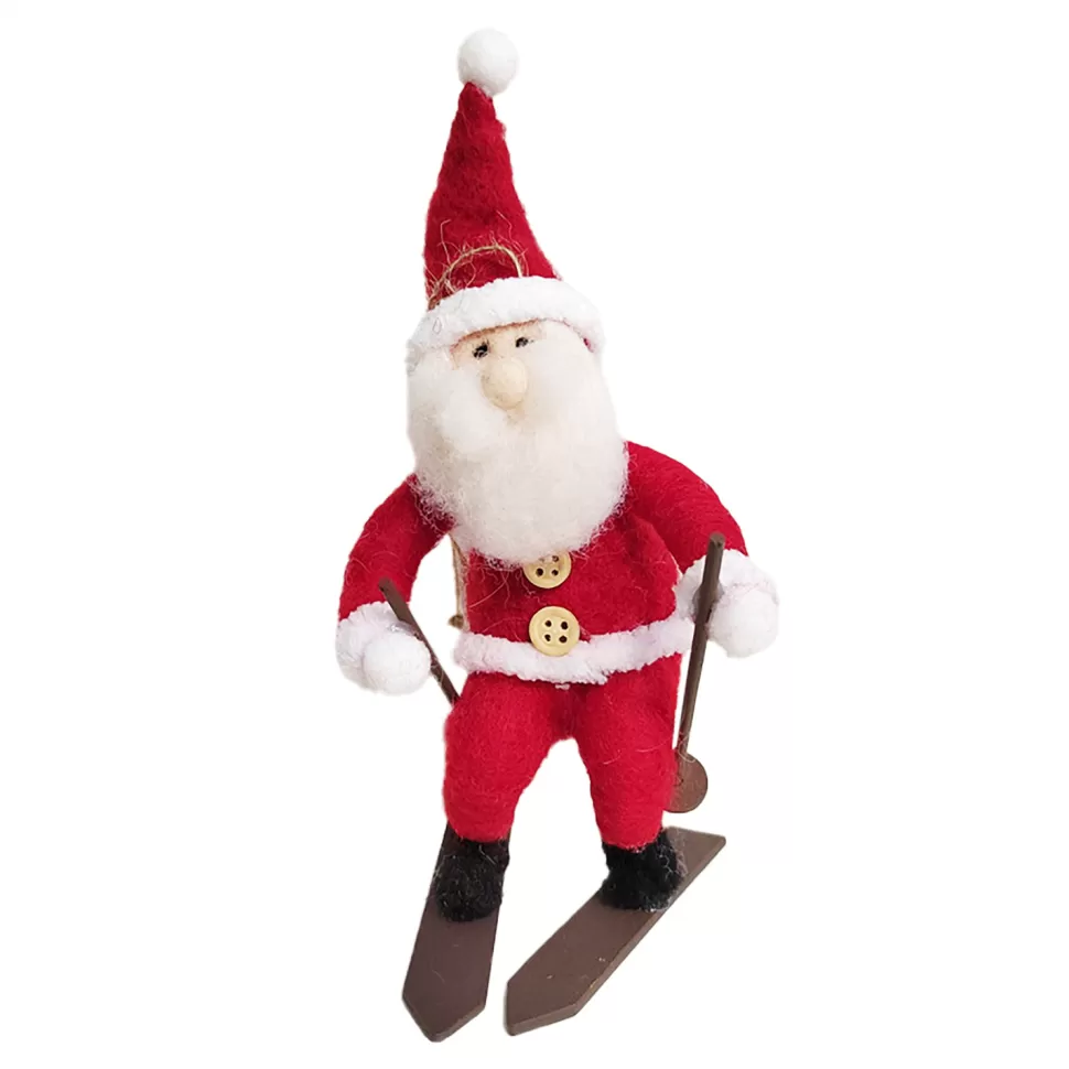 Christmas Forever ORN WOOL SKING SANTA 6.5″H
