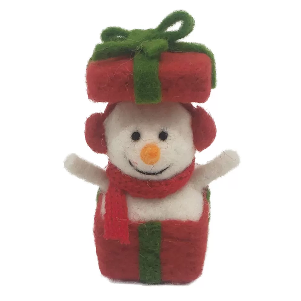 Christmas Forever ORN WOOL SNOWMAN 4″X3″X5″ IN GIFT BOX W/ EARMUFF