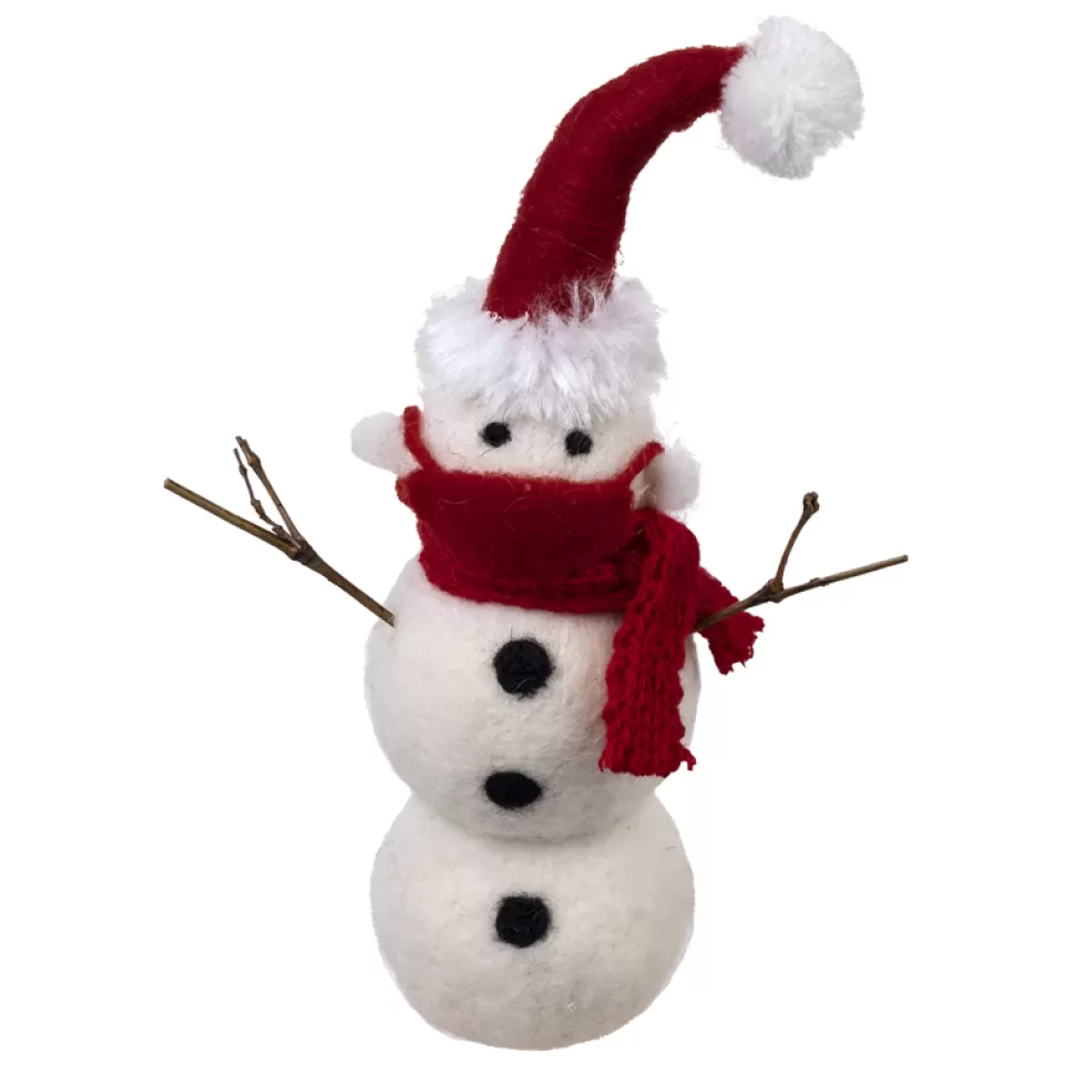 Christmas Forever ORN WOOL SNOWMAN 6.5″ W/ RED HAT & MASK