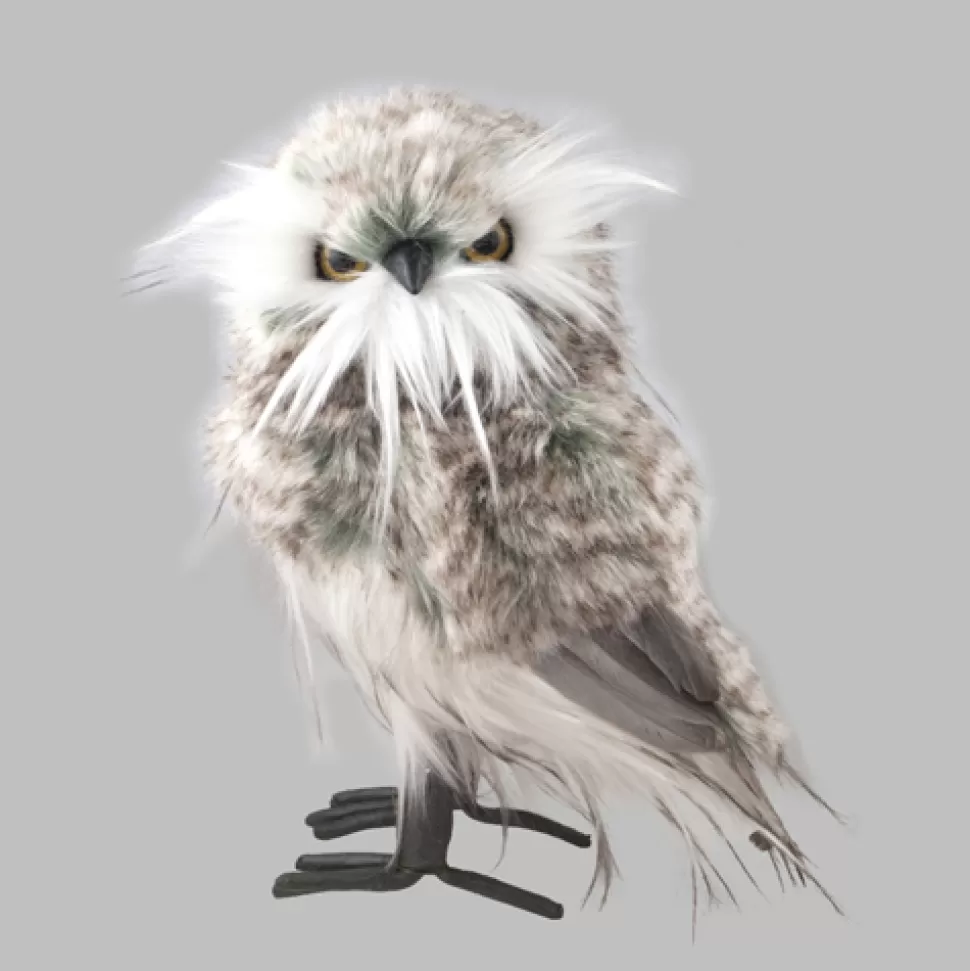 Christmas Forever OWL BROWN/WHITE 8.5″ W/ STRIPES STANDING