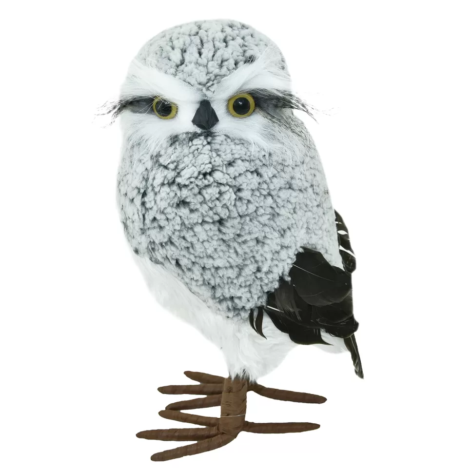 Christmas Forever OWL GRAY 10.5″ WOOLY W/ WHITE FAUX FUR