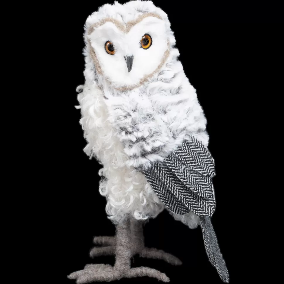 Christmas Forever OWL GRAY/ WHITE 7″ WOOLY FUR STANDING