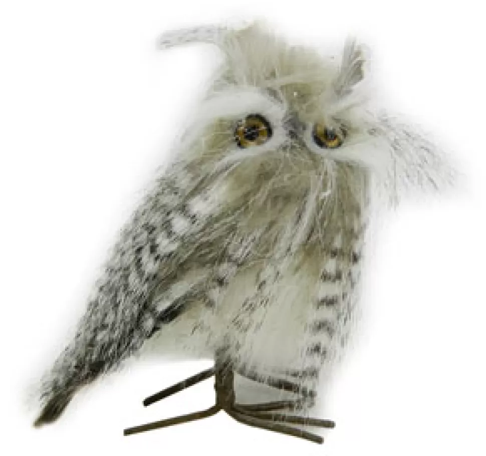 Christmas Forever OWL GRAY/WHITE 5.5″ 2 TONE STANDING