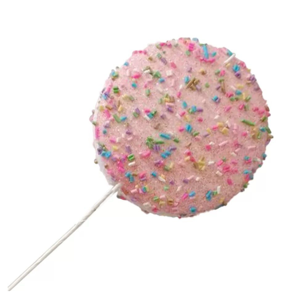 Christmas Forever PICK CANDY 12″ MACAROON PINK /MULTI COLOR SPRINKLES