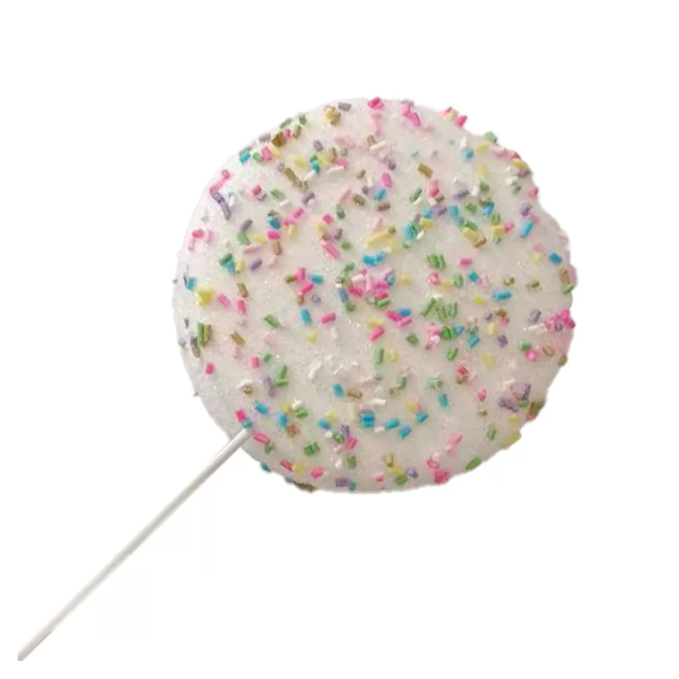 Christmas Forever PICK CANDY 12″ MACAROON WHITE /MULTI COLOR SPRINKLES