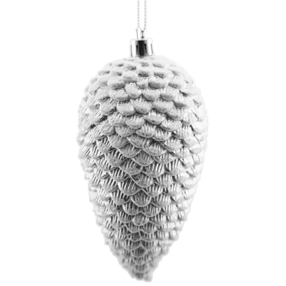 Christmas Forever PINE CONE 120MM MATT SILVER