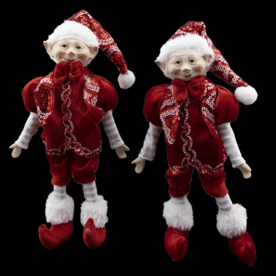 Christmas Forever POSABLE ELF 10″ BOY/ GIRL RED/ WHITE OUTFIT 2 ASST.