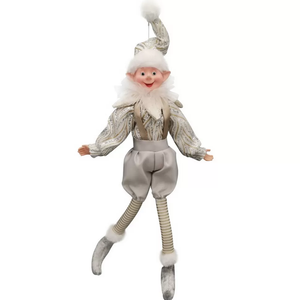 Christmas Forever POSABLE ELF BOY 18″ CHAMPAGNE/SILVER