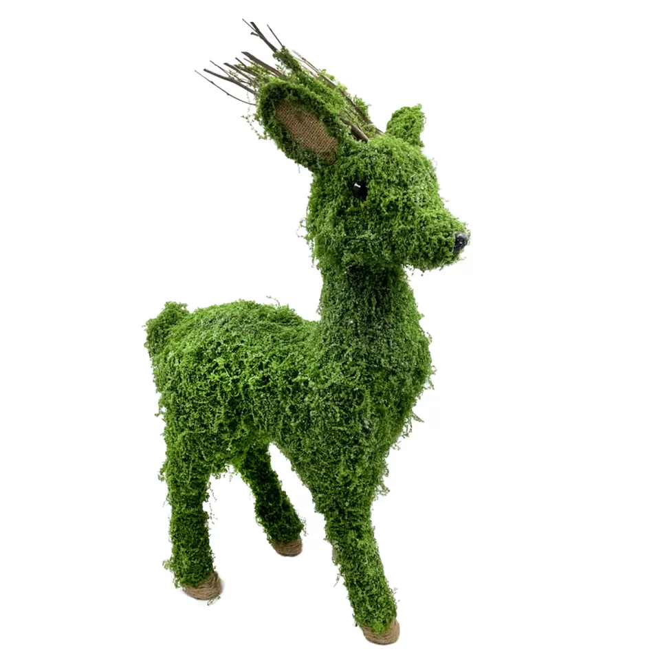 Christmas Forever REINDEER FAUX MOSS STANDING 13″x25.5″ MOSS GREEN