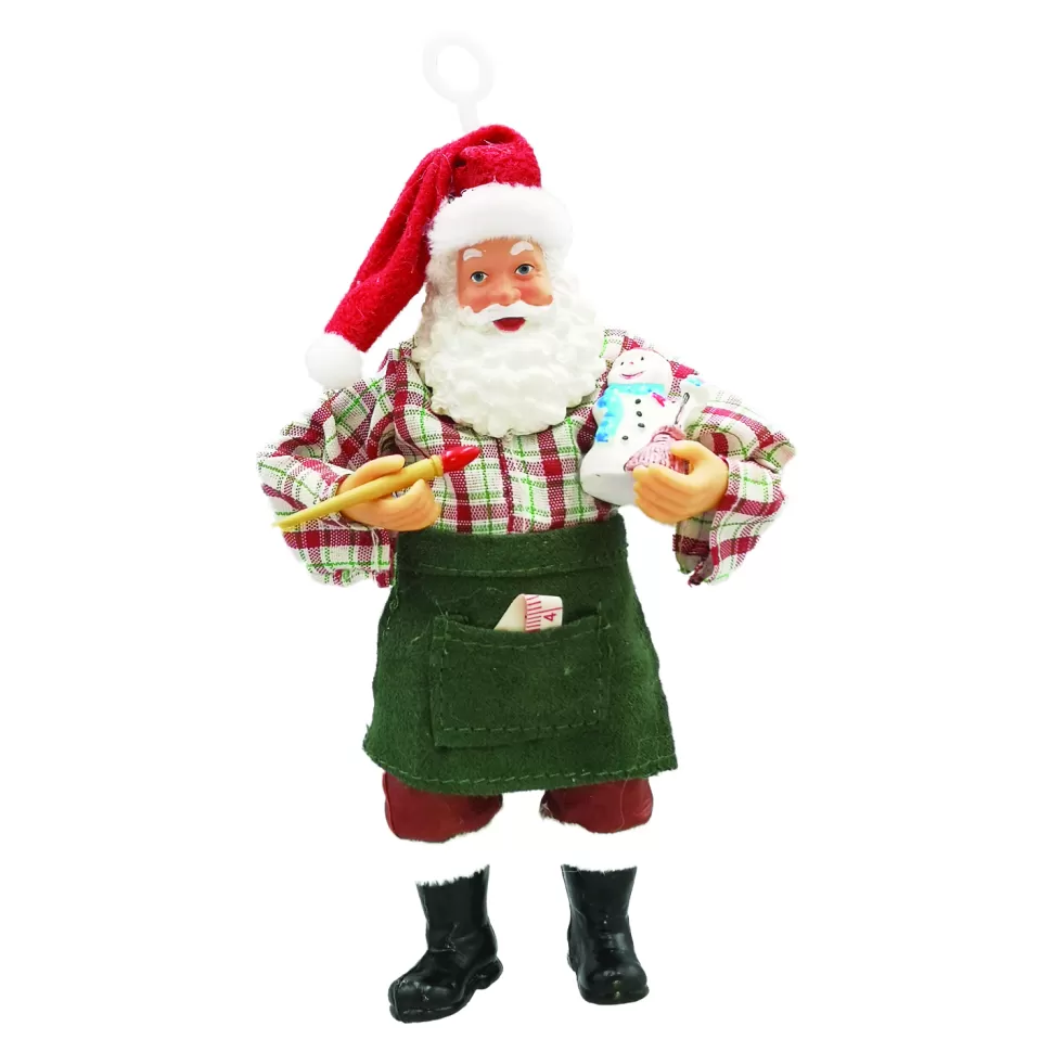 Christmas Forever SANTA STANDING 08″ ARTIST RED/GREEN WITH PAINTBRUSH