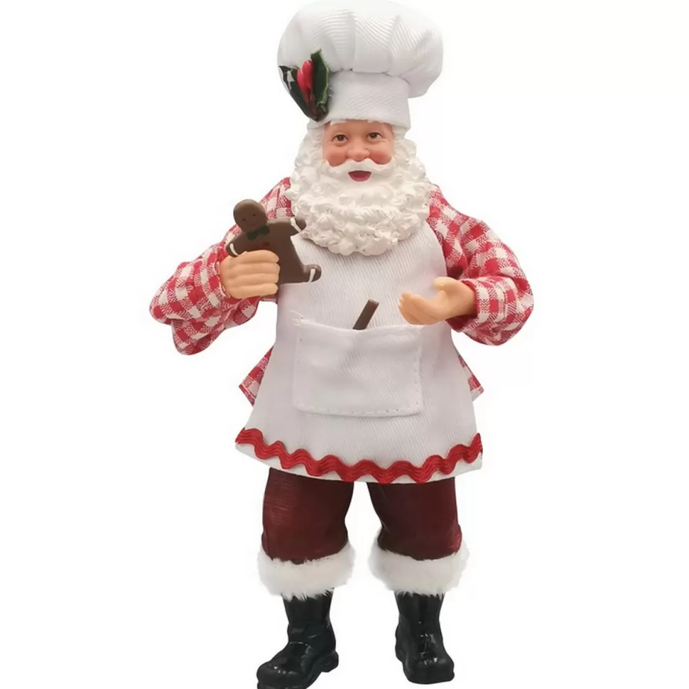 Christmas Forever SANTA STANDING 08″ BAKER HOLDING GINGERBREAD