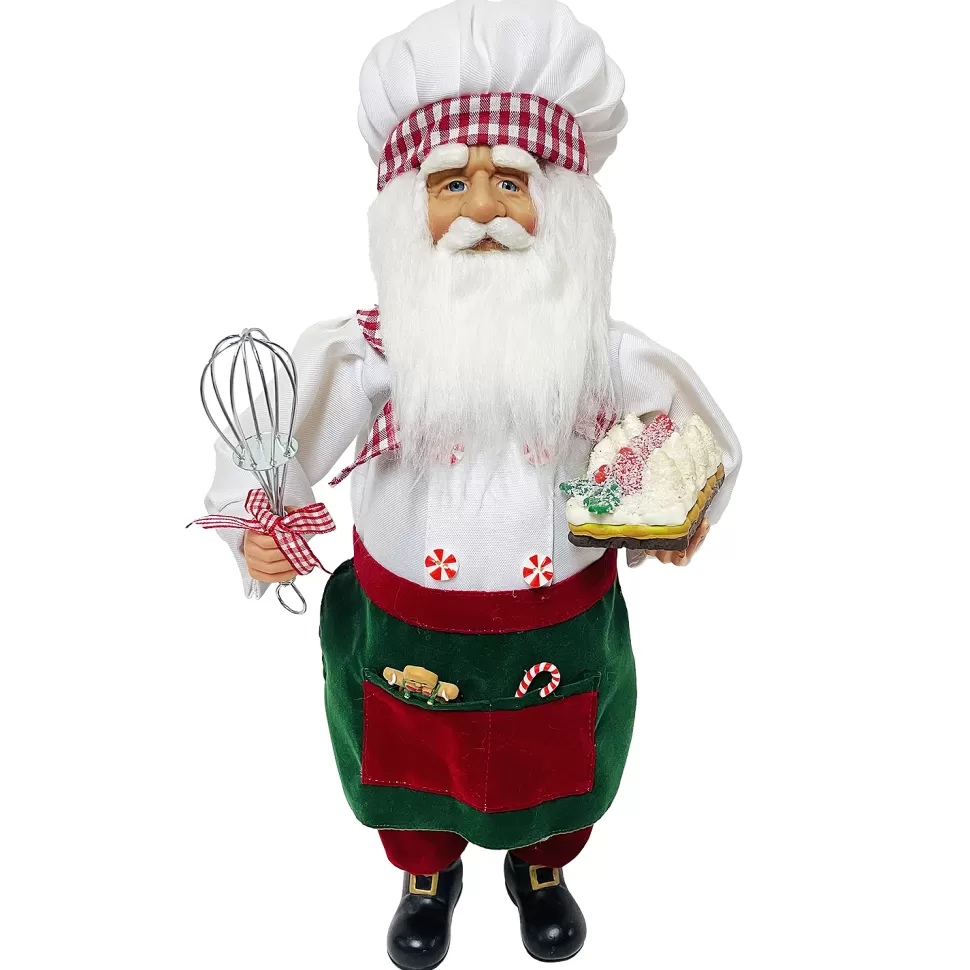 Christmas Forever SANTA STANDING 16″ BAKER WHITE/RED