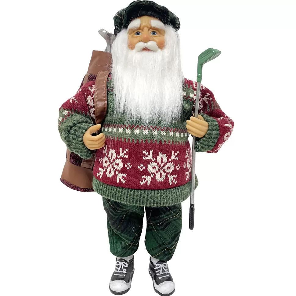 Christmas Forever SANTA STANDING 16″ GOLFING RED/GREEN