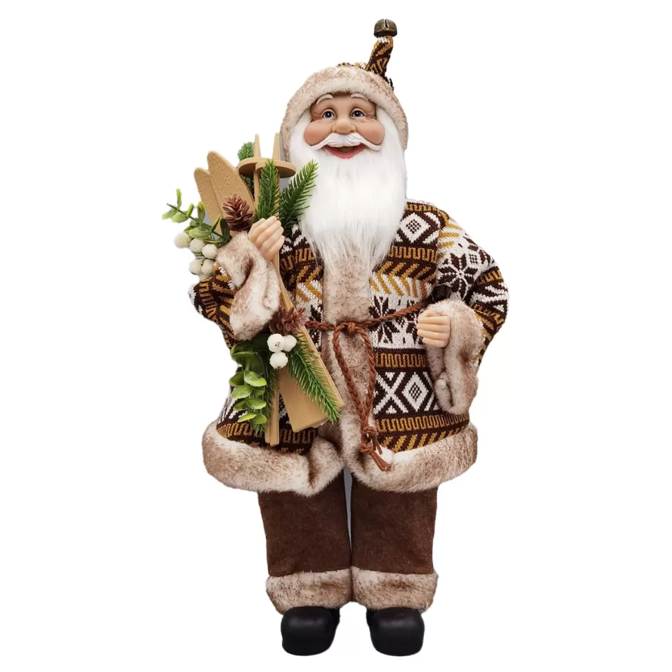 Christmas Forever SANTA STANDING 18″ W/ GIFT BAG BROWN