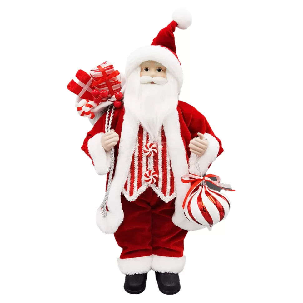 Christmas Forever SANTA STANDING 18″ W/ ORN. RED/WHITE