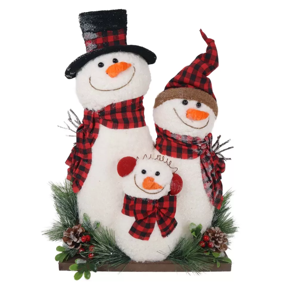 Christmas Forever SNOWMAN IN PLAIN/FAMILY 19″ H RED/BLACK